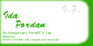 ida pordan business card